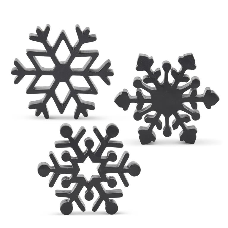 6 Inch Matte Black Resin Snowflake (3 Style options)