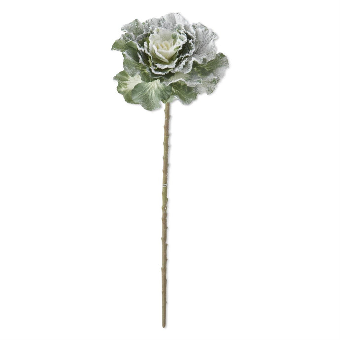 18.5 Inch Glitter Flocked Cabbage Stem