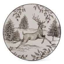 Load image into Gallery viewer, 12 Inch White &amp; Black Toile w/Deer Plate