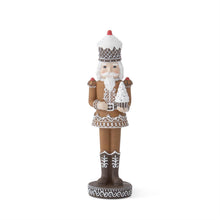 Load image into Gallery viewer, 12.25 Inch Gingerbread Nutcracker Holding White Cupcake Tree