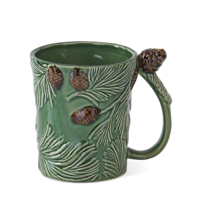 4.5 Inch Green Ceramic Pinecone Mug