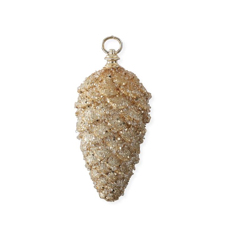 8.75 Inch Gold Pinecone Ornament