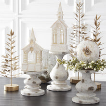 Load image into Gallery viewer, Gold Trim Water Spinning LED Church Snow Globe w/Timer, 2 style options