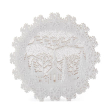 Load image into Gallery viewer, 12 Inch White Round Water Spinning LED Winter Scene Snow Globe w/Timer