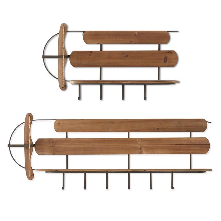 Wood & Metal Frame Sled Shelf, 2 size options