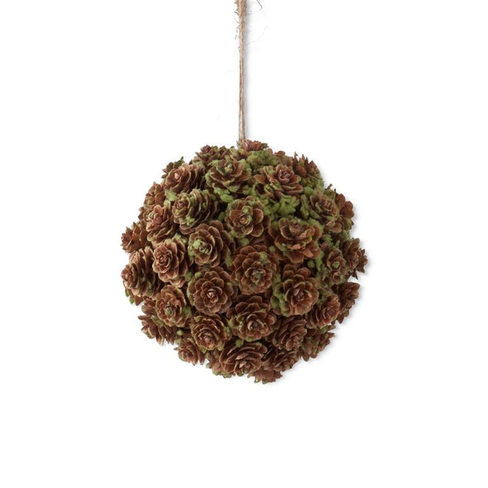 5.25 Inch Green & Brown Mini Pinecone Ball