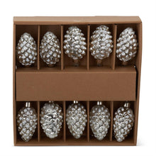 Load image into Gallery viewer, 43 Inch Mercury Glass LED White Pinecone Garland