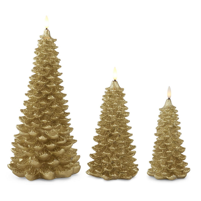 Gold LED Christmas Tree Candle, 3 size options