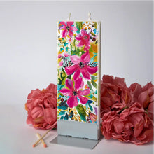 Load image into Gallery viewer, Flat Handmade Candle - All Over Pink Flowers &amp; Greenery