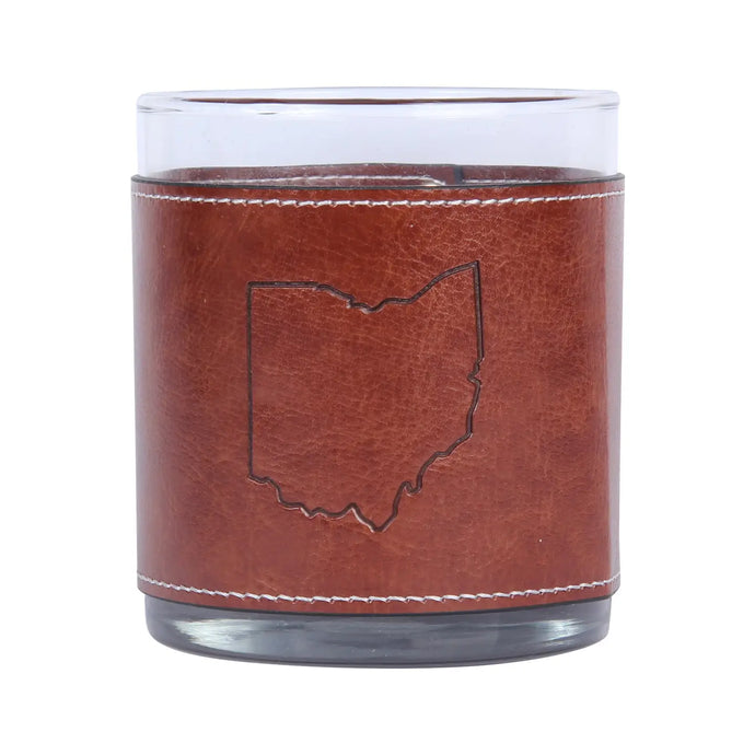 Ohio Faux Leather Rocks Glass