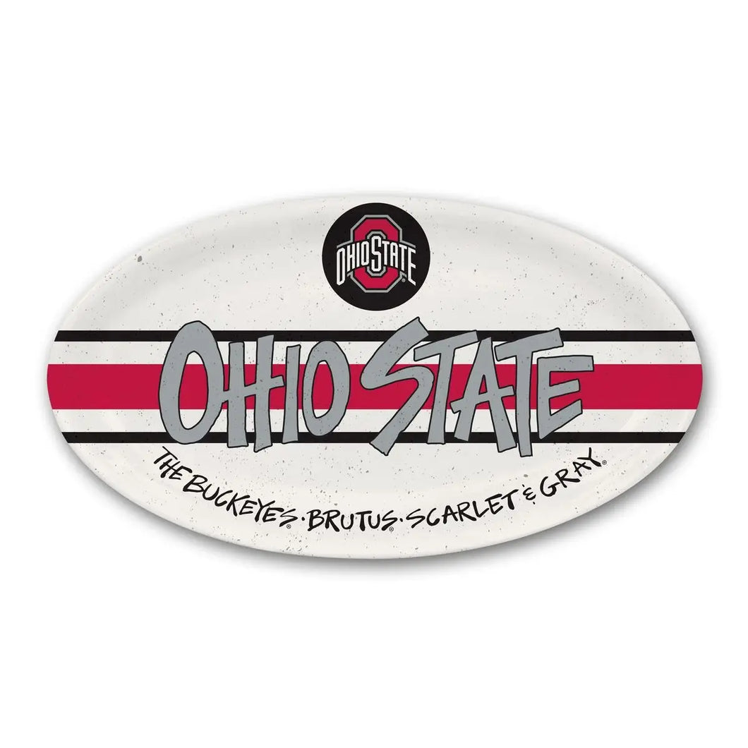 Ohio State Melamine Oval Tray