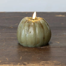 Load image into Gallery viewer, 4&quot; Green 3D Flame Tall Pumpkin Candle