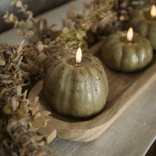 Load image into Gallery viewer, 4&quot; Green 3D Flame Tall Pumpkin Candle