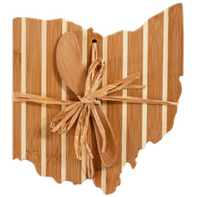 Load image into Gallery viewer, Ohio Shaped Charcuterie Board &amp; Cheese Spreader Knife Set