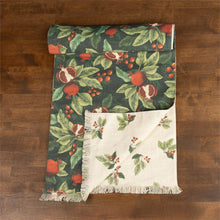 Load image into Gallery viewer, Reversible Table Runner - Pomegranate and Holly