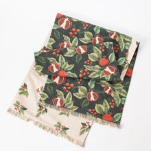 Load image into Gallery viewer, Reversible Table Runner - Pomegranate and Holly