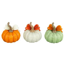 Load image into Gallery viewer, Ribbon Bow Fall Pumpkin 6", 3 color options
