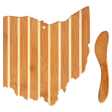 Load image into Gallery viewer, Ohio Shaped Charcuterie Board &amp; Cheese Spreader Knife Set