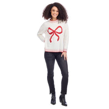Load image into Gallery viewer, White Wilder Bow Sweater
