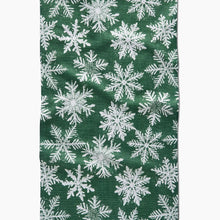 Load image into Gallery viewer, Snowy Days Green Tea Towel