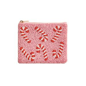 Candy Cane Pink Holiday Beaded Case