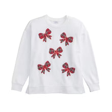 Load image into Gallery viewer, Tartan Bow Sparkle One Size Sweatshirt