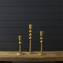 Load image into Gallery viewer, Hand Forged Gold Taper Holder, 3 size options