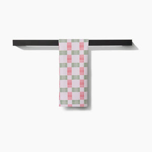 Geometry Be Merry Plaid Tea Towel