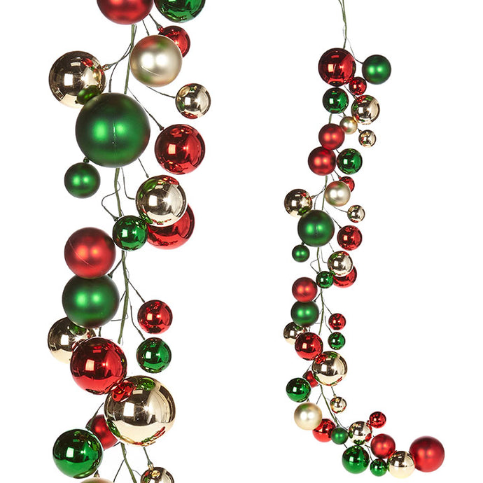 RED, GREEN AND GOLD BALL GARLAND