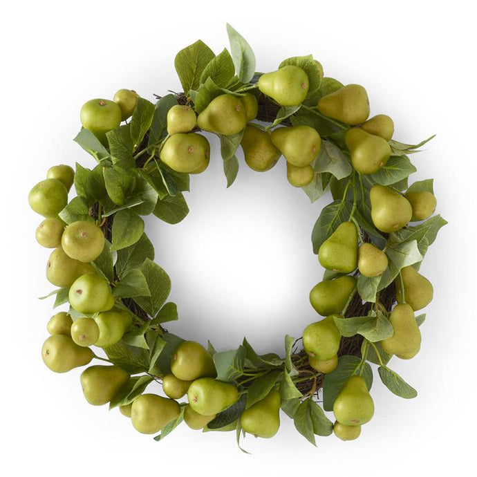 21 Inch Green Speckled Pear Wreath