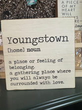 Load image into Gallery viewer, Youngstown Definition Decorative Wooden Block