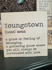 Youngstown Definition Decorative Wooden Block