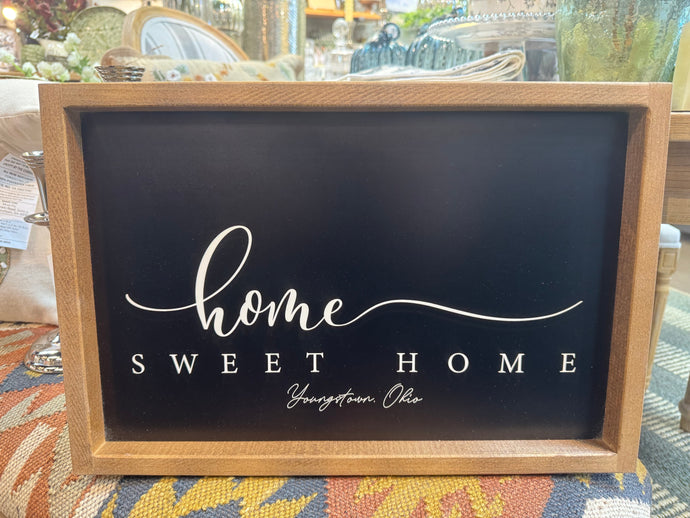 Youngstown Home Sweet Home Wall Art- Natural Wood Frame