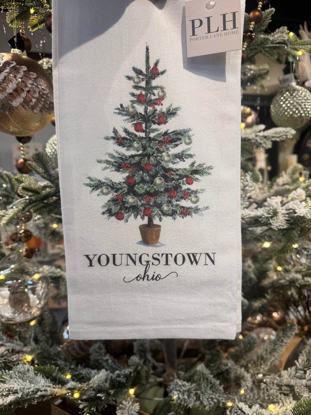 Christmas Tree Youngstown Tea Towel