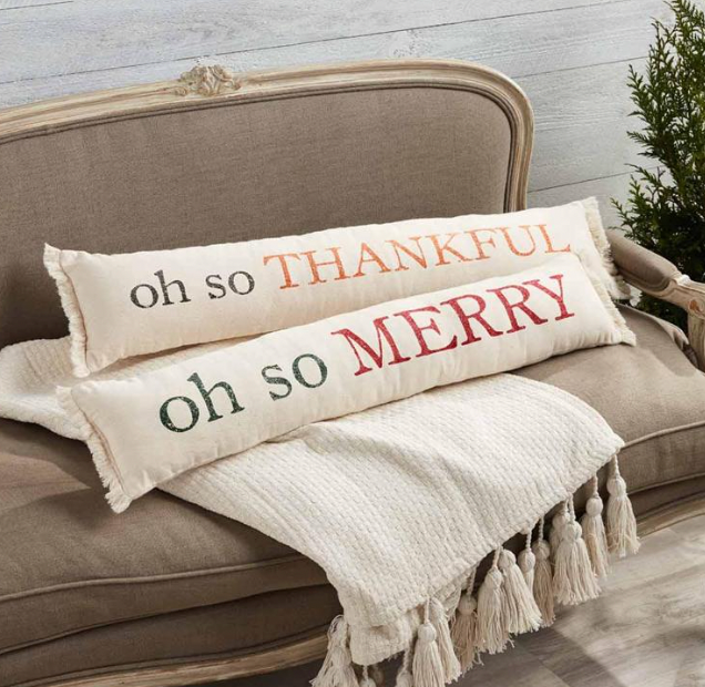 REVERSIBLE HOLIDAY SKINNY PILLOW