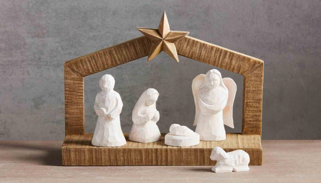 WHITE CHRISTMAS NATIVITY SET