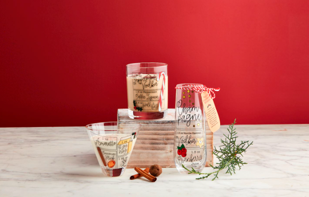 CHRISTMAS COCKTAIL RECIPE GLASSES (3 Styles)