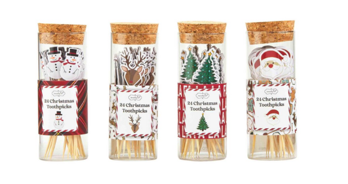 CHRISTMAS TOOTHPICK JARS ( 4 Styles)