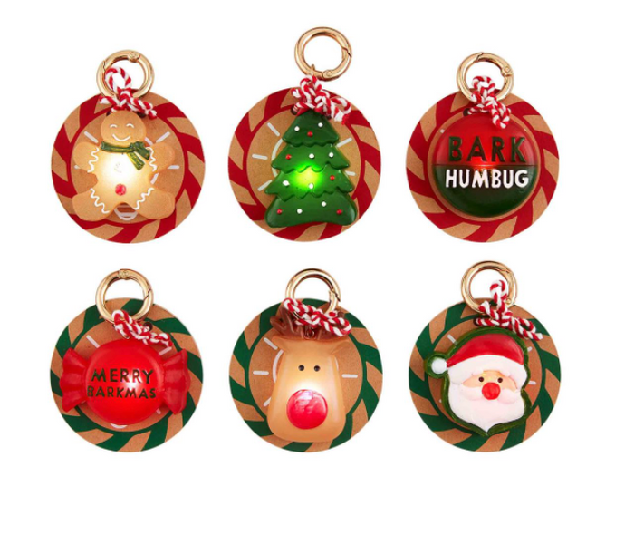 CHRISTMAS LIGHT-UP DOG COLLAR CHARMS ( 6 Styles)