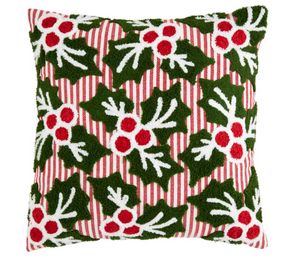 Holly Embroidered Pillow