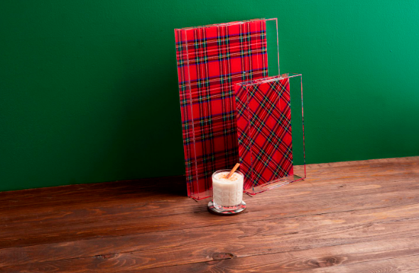 TARTAN ACRYLIC TRAY ( 2 Sizes)