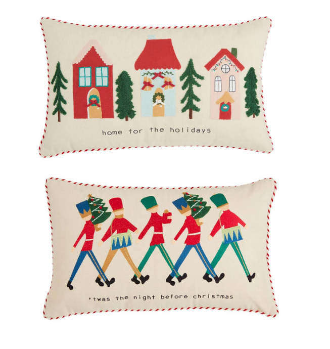 NUTCRACKER & CHRISTMAS VILLAGE PILLOWS (2 Styles)