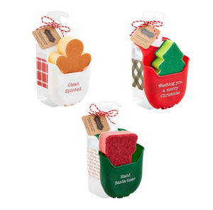 CHRISTMAS SOAP & SPONGE CADDY SETS ( 3 Styles)