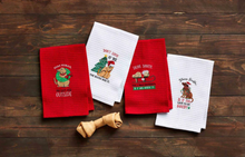 Load image into Gallery viewer, EMBROIDERED CHRISTMAS DOG TOWELS ( 4 Styles)