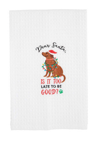 EMBROIDERED CHRISTMAS DOG TOWELS ( 4 Styles)