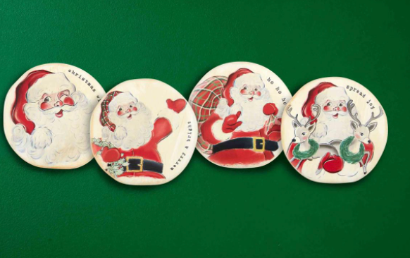 VINTAGE SANTA COASTER SET