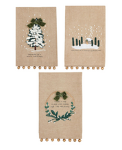 Load image into Gallery viewer, JINGLE BELL WHITE CHRISTMAS TOWELS ( 3 Styles)