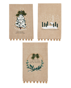 JINGLE BELL WHITE CHRISTMAS TOWELS ( 3 Styles)