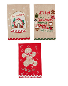 GINGERBREAD SCALLOP HEM TOWELS ( 3 Styles)