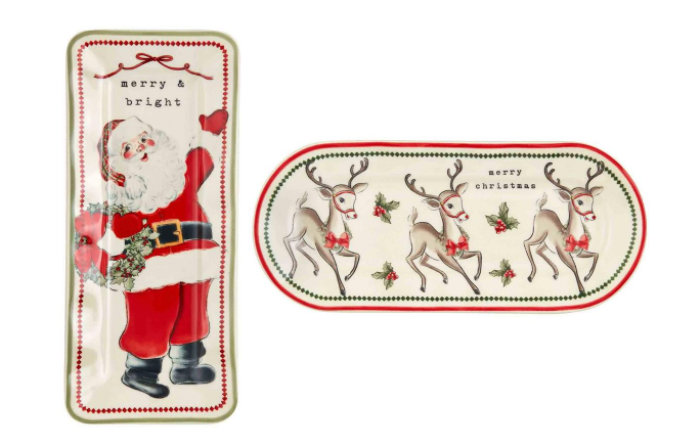 VINTAGE SANTA & REINDEER EVERYTHING PLATES ( 2 Styles)